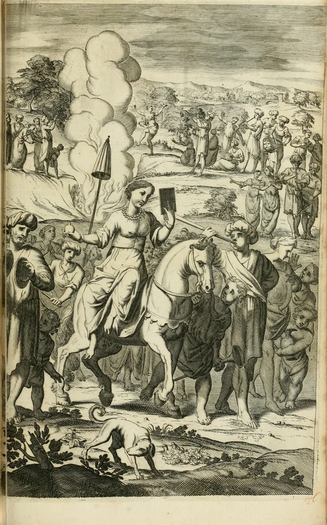 An illustration from Petri della Valle, eines vornehmen Römischen patritii, Reiss-Beschreibung in unterschiedliche Theile der Welt : nemlich in Türckey, Egypten, Palestina, Persien, Ost-Indien, und andere weit entlegene Landschafften, samt einer aussführlichen Erzehlung aller Denck- und Merckwürdigster Sachen, so darinnen zu finden und anzutreffen ..., 1674, leaf 920