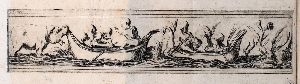 An illustration from Petri La Sena I.C. Neap. Cleombrotus, siue, De ijs, qui in aquis pereunt, philologica dissertatio, 1637, leaf 117
