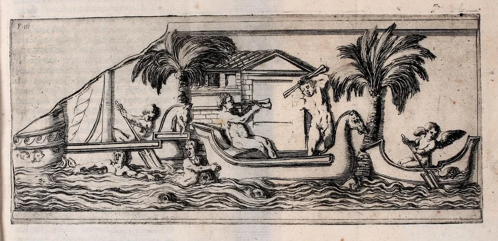 An illustration from Petri La Sena I.C. Neap. Cleombrotus, siue, De ijs, qui in aquis pereunt, philologica dissertatio, 1637, leaf 17
