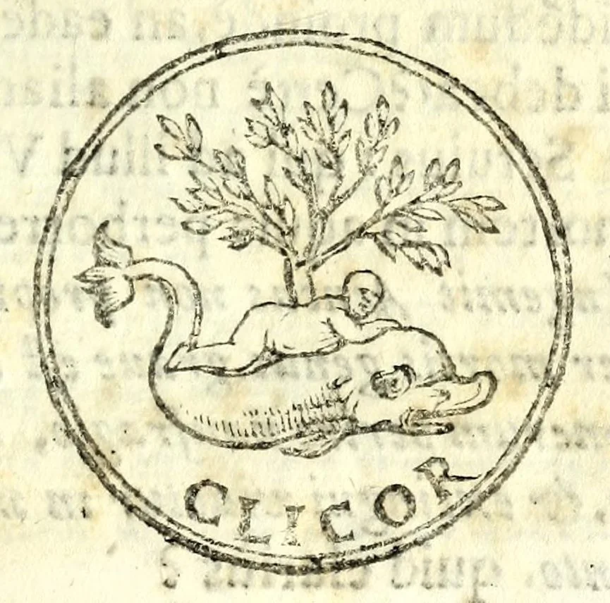 An illustration from Petri La Sena I.C. Neap. Cleombrotus, siue, De ijs, qui in aquis pereunt, philologica dissertatio, 1637, leaf 41