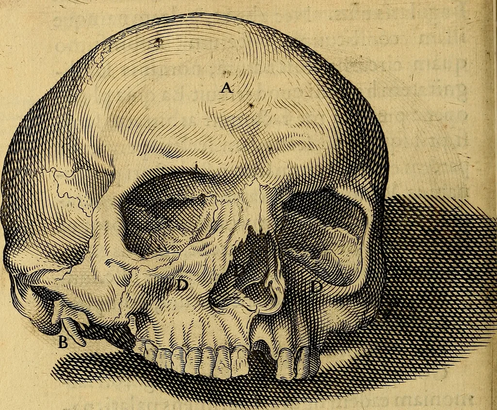 An illustration from Petri Paaw Amsteldamensis, in Academia Lugduno-Batava anatomici & botanici professoris Primitiae anatomicae : de humani corporis ossibus, 1615, leaf 111