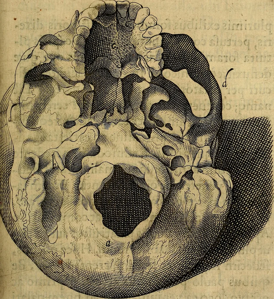 An illustration from Petri Paaw Amsteldamensis, in Academia Lugduno-Batava anatomici & botanici professoris Primitiae anatomicae : de humani corporis ossibus, 1615, leaf 92