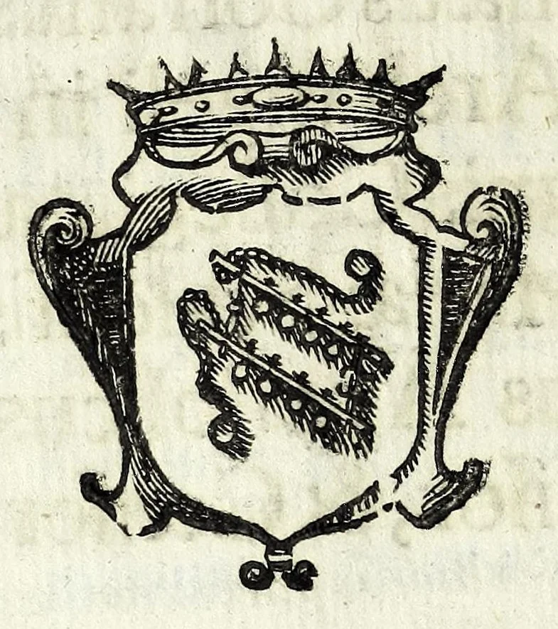 An illustration from Petri Pauli Boschae bibliothecarii, ex sodalitio Sacerdotum Oblatorum, De origine et statu bibliothecae Ambrosianae hemidecas, 1672, leaf 24