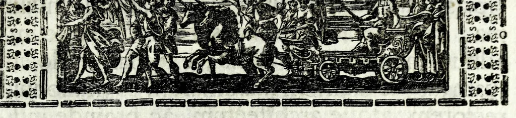 An illustration from Petri Pauli Boschae bibliothecarii, ex sodalitio Sacerdotum Oblatorum, De origine et statu bibliothecae Ambrosianae hemidecas, 1672, leaf 9