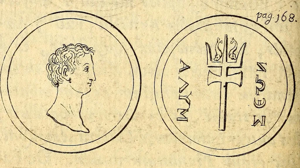 An illustration from Petri Petiti, philosophi, & Doct. medici De Amazonibus dissertatio, : quâ an verè extiterint, necne, variis ultro citroque conjecturis & argumentis disputatur. Multa etiam ad eam gentem pertinentia, ex antiquis monumentis eruuntur atque illustrantur, 1685, leaf 296