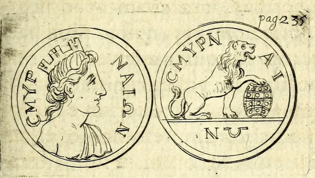 An illustration from Petri Petiti, philosophi & doct. medici, De Amazonibus dissertatio, quâ an verè extiterint, necne, variis ultro citroque conjecturis & argumentis disputatur. Multa etiam ad eam gentem pertinentia, ex antiquis monumentis eruuntur atque illustrantur, 1685, leaf 245