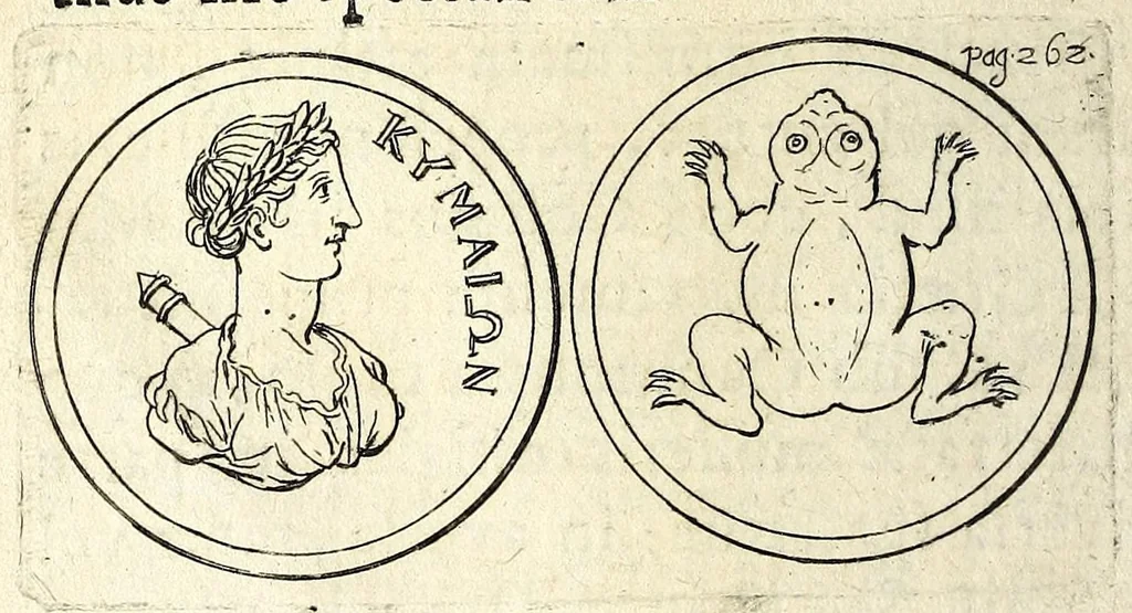 An illustration from Petri Petiti, philosophi & doct. medici, De Amazonibus dissertatio, quâ an verè extiterint, necne, variis ultro citroque conjecturis & argumentis disputatur. Multa etiam ad eam gentem pertinentia, ex antiquis monumentis eruuntur atque illustrantur, 1685, leaf 272