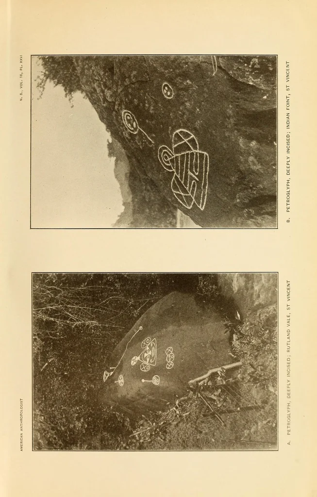 An illustration from Petroglyphs of Saint Vincent, British West Indies, 1914, leaf 15
