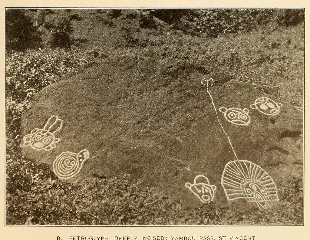 An illustration from Petroglyphs of Saint Vincent, British West Indies, 1914, leaf 19