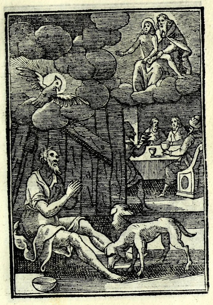 An illustration from Petrou Kanisiou tou tēs Etaireias Iēsou theologou Katēchismos eikonismenos, 1613, leaf 137