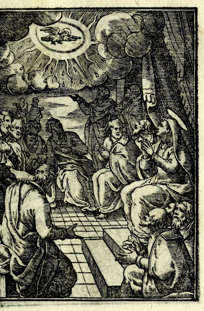 An illustration from Petrou Kanisiou tou tēs Etaireias Iēsou theologou Katēchismos eikonismenos, 1613, leaf 23