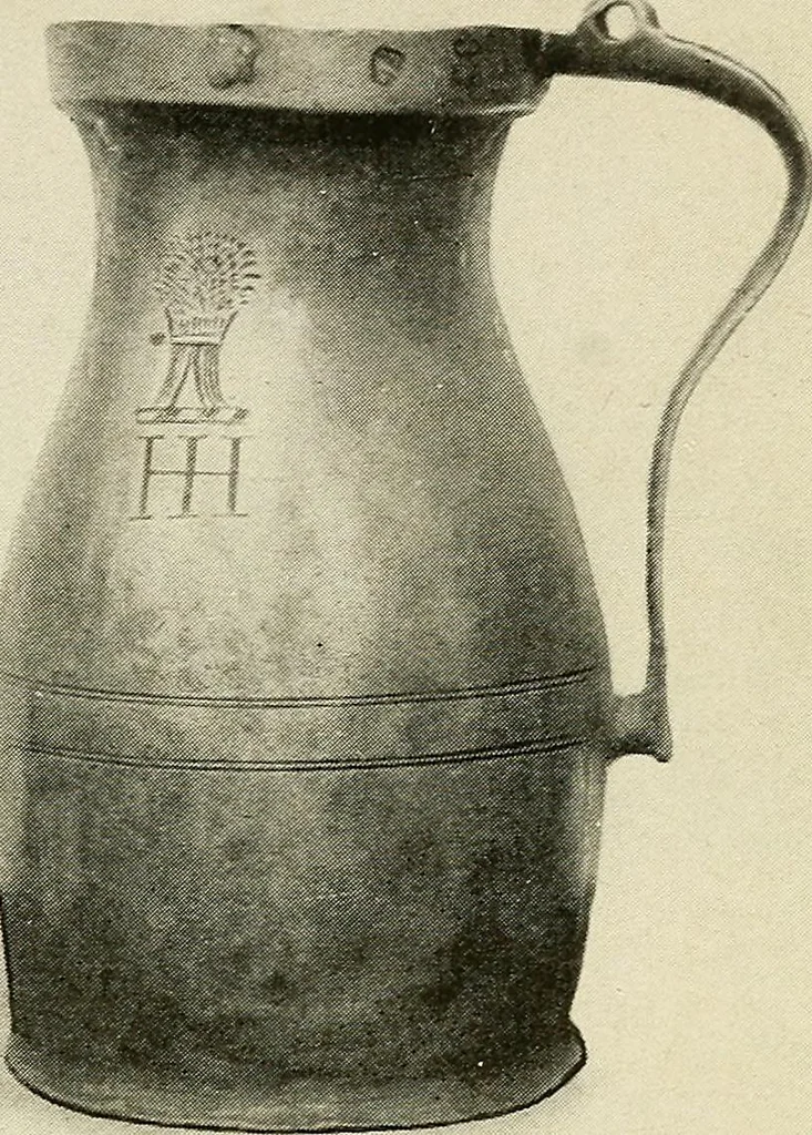 An illustration from The pewter collector : a guide to English pewter with some reference to foreign work, 1921, leaf 130