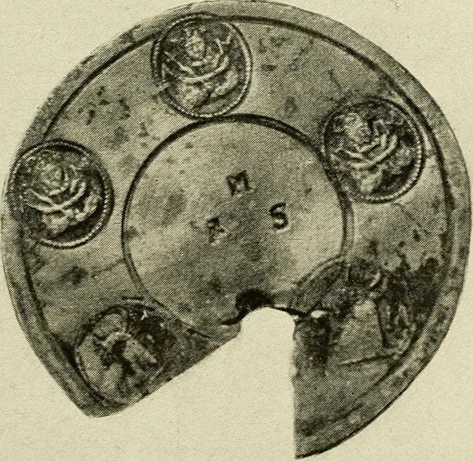 An illustration from The pewter collector : a guide to English pewter with some reference to foreign work, 1921, leaf 130