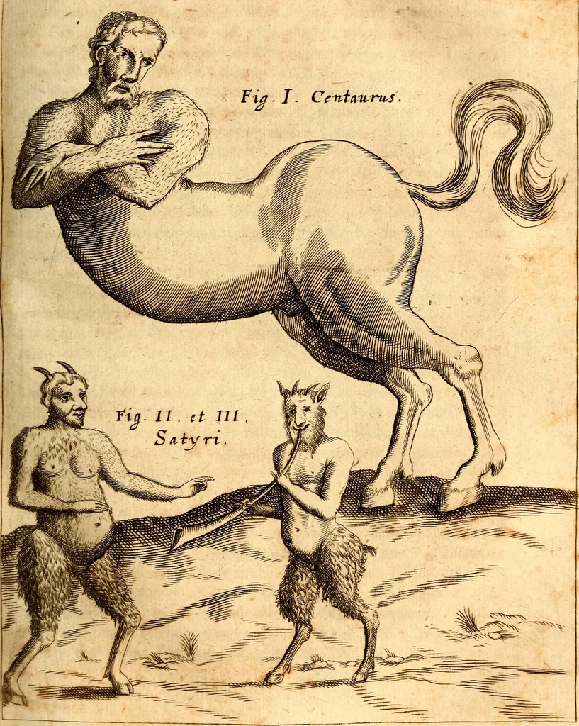 An illustration from P. Gasparis Schotti, regis curtani ... Physica curiosa, sive, Mirabilia naturæ et artis libris XII. comprehensa : quibus pleraq[ue], quæ de angelis, dæmonibus, hominibus, spectris, energumenis, monstris, portentis, animalibus, meteoris, &c. rara, arcana, curiosaq[ue] circumferuntur, ad veritatis trutinam expenduntur : variis ex historia ac philosophia petitis disquisitionibus excutiuntur, & innumeris exemplis illustrantur .., 1662, leaf 460