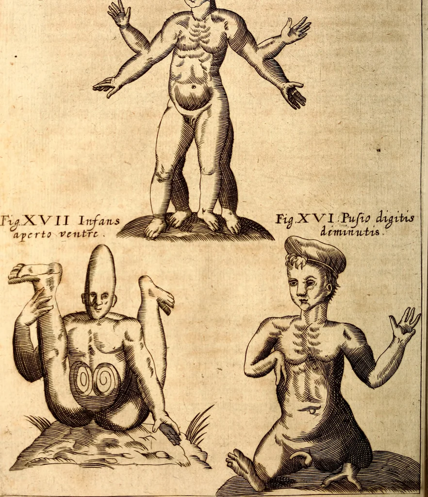 An illustration from P. Gasparis Schotti, regis curtani ... Physica curiosa, sive, Mirabilia naturæ et artis libris XII. comprehensa : quibus pleraq[ue], quæ de angelis, dæmonibus, hominibus, spectris, energumenis, monstris, portentis, animalibus, meteoris, &c. rara, arcana, curiosaq[ue] circumferuntur, ad veritatis trutinam expenduntur : variis ex historia ac philosophia petitis disquisitionibus excutiuntur, & innumeris exemplis illustrantur .., 1662, leaf 771