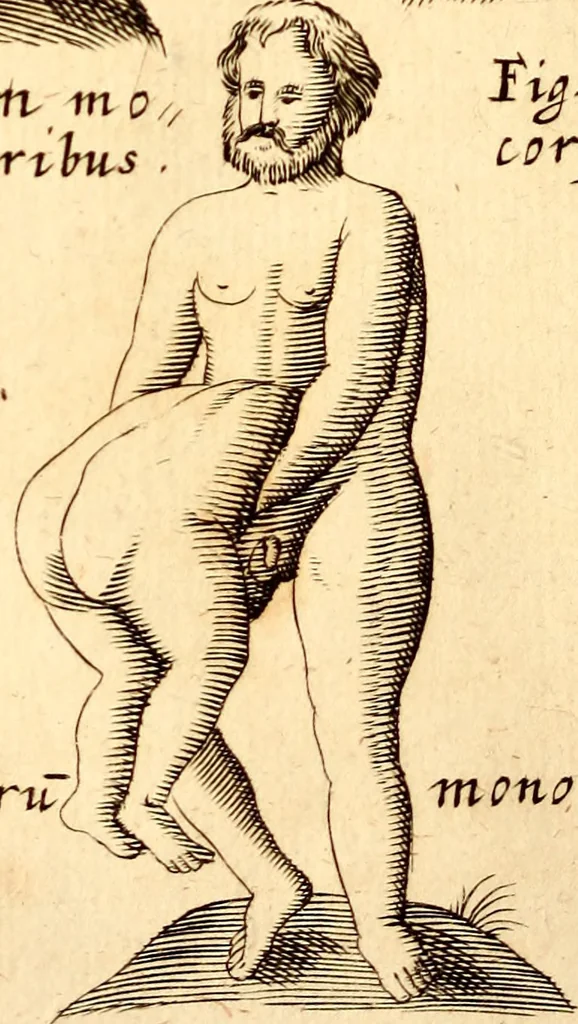An illustration from P. Gasparis Schotti, regis curtani ... Physica curiosa, sive, Mirabilia naturæ et artis libris XII. comprehensa : quibus pleraq[ue], quæ de angelis, dæmonibus, hominibus, spectris, energumenis, monstris, portentis, animalibus, meteoris, &c. rara, arcana, curiosaq[ue] circumferuntur, ad veritatis trutinam expenduntur : variis ex historia ac philosophia petitis disquisitionibus excutiuntur, & innumeris exemplis illustrantur .., 1662, leaf 803
