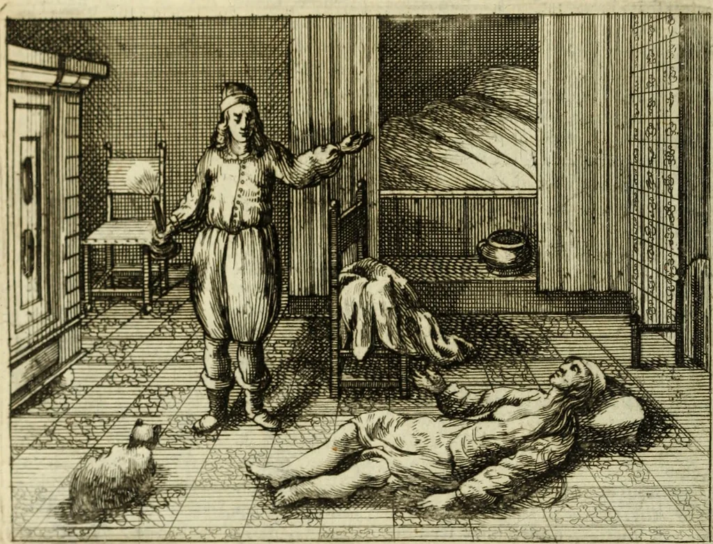 An illustration from Phaedri, Augusti Caesaris liberti, Fabularum Aesopiarum libri quinque ; notis perpetuis illustrati, & cum integris aliorum observationibvs, 1667, leaf 129