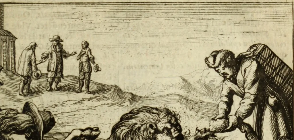 An illustration from Phaedri, Augusti Caesaris liberti, Fabularum Aesopiarum libri quinque ; notis perpetuis illustrati, & cum integris aliorum observationibvs, 1667, leaf 168