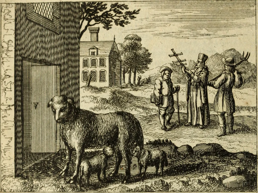 An illustration from Phaedri, Augusti Caesaris liberti, Fabularum Aesopiarum libri quinque ; notis perpetuis illustrati, & cum integris aliorum observationibvs, 1667, leaf 223
