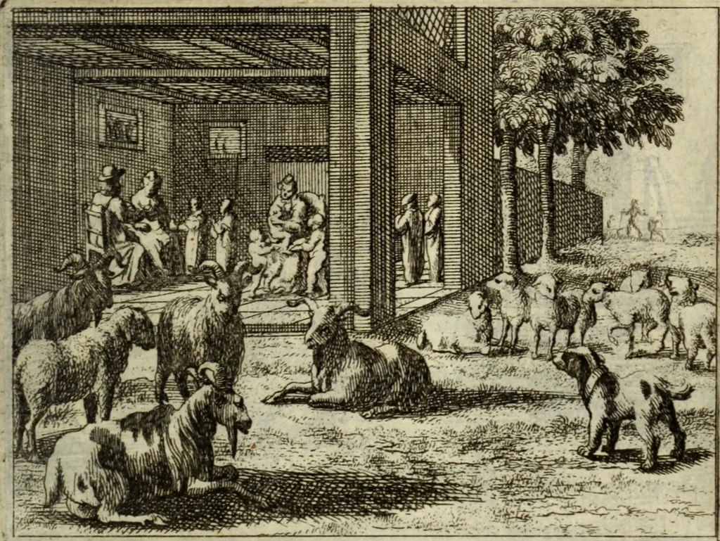 An illustration from Phaedri, Augusti Caesaris liberti, Fabularum Aesopiarum libri quinque ; notis perpetuis illustrati, & cum integris aliorum observationibvs, 1667, leaf 276