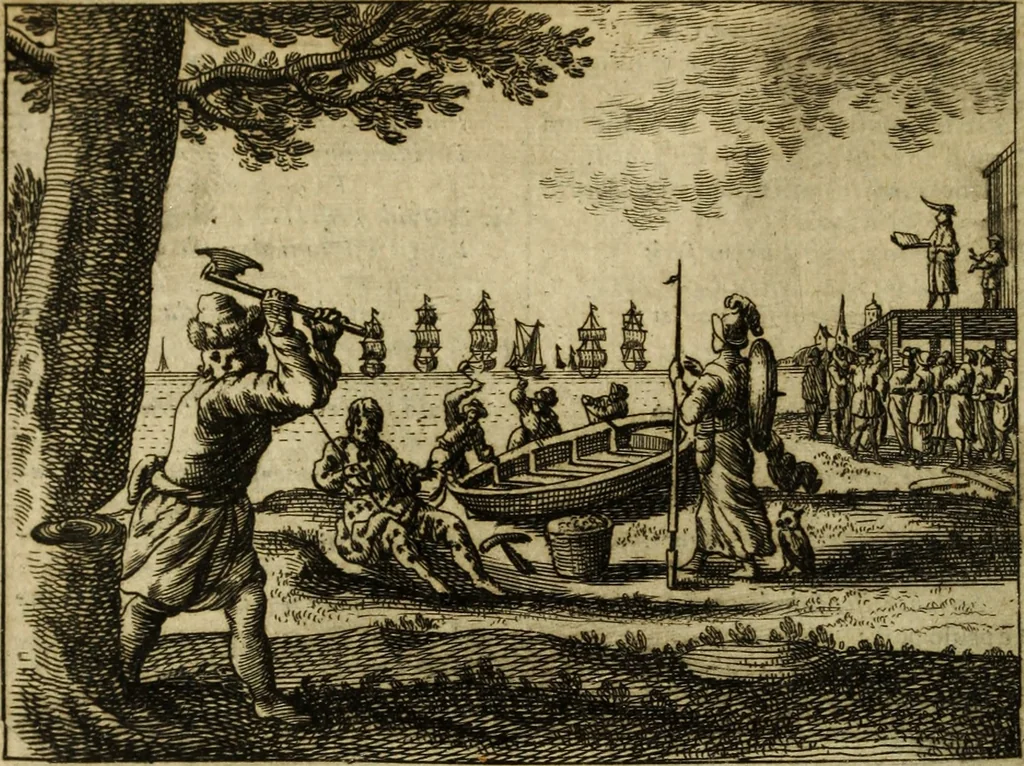 An illustration from Phaedri, Augusti Caesaris liberti, Fabularum Aesopiarum libri quinque ; notis perpetuis illustrati, & cum integris aliorum observationibvs, 1667, leaf 323