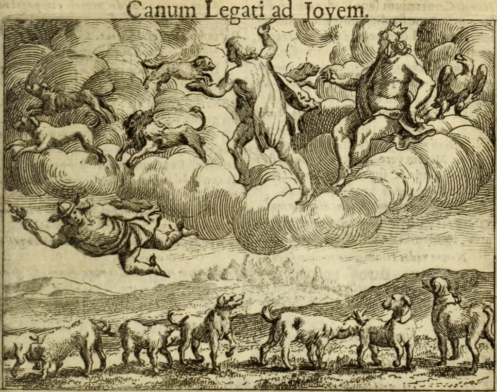 An illustration from Phaedri, Augusti Caesaris liberti, Fabularum Aesopiarum libri quinque ; notis perpetuis illustrati, & cum integris aliorum observationibvs, 1667, leaf 360