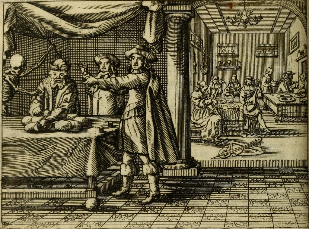 An illustration from Phaedri, Augusti Caesaris liberti, Fabularum Aesopiarum libri quinque ; notis perpetuis illustrati, & cum integris aliorum observationibvs, 1667, leaf 373