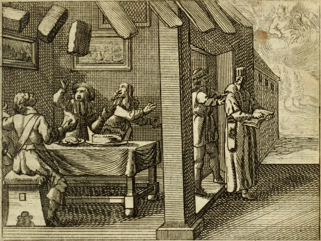 An illustration from Phaedri, Augusti Caesaris liberti, Fabularum Aesopiarum libri quinque ; notis perpetuis illustrati, & cum integris aliorum observationibvs, 1667, leaf 398