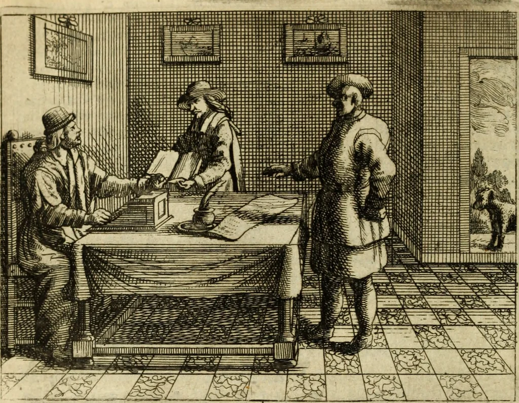 An illustration from Phaedri, Augusti Caesaris liberti, Fabularum Aesopiarum libri quinque ; notis perpetuis illustrati, & cum integris aliorum observationibvs, 1667, leaf 413