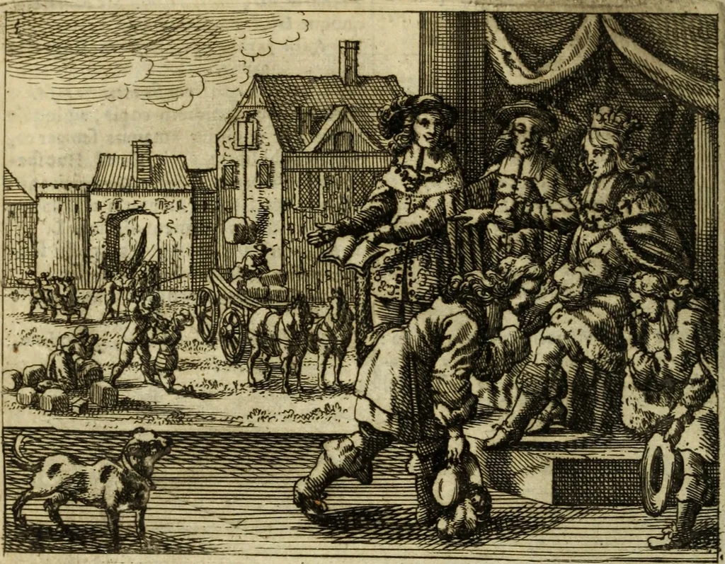 An illustration from Phaedri, Augusti Caesaris liberti, Fabularum Aesopiarum libri quinque ; notis perpetuis illustrati, & cum integris aliorum observationibvs, 1667, leaf 421