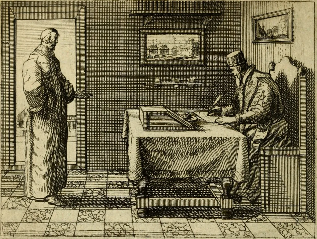 An illustration from Phaedri, Augusti Caesaris liberti, Fabularum Aesopiarum libri quinque ; notis perpetuis illustrati, & cum integris aliorum observationibvs, 1667, leaf 447