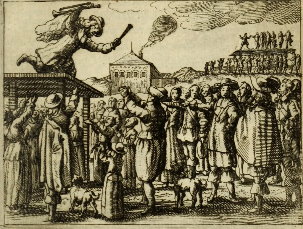 An illustration from Phaedri, Augusti Caesaris liberti, Fabularum Aesopiarum libri quinque ; notis perpetuis illustrati, & cum integris aliorum observationibvs, 1667, leaf 454