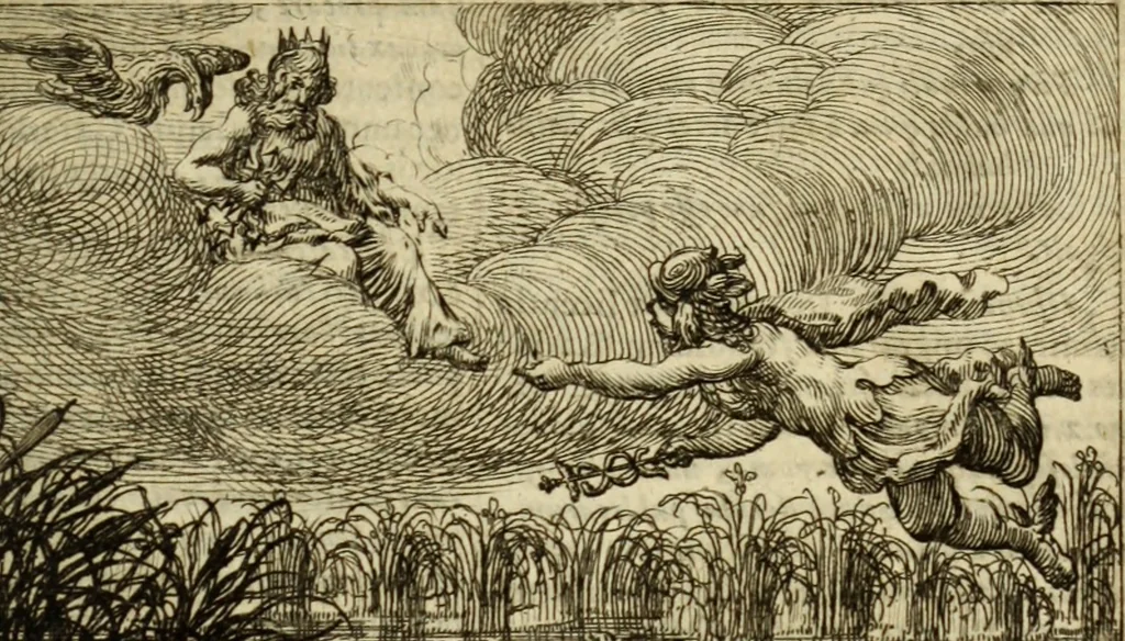 An illustration from Phaedri, Augusti Caesaris liberti, Fabularum Aesopiarum libri quinque ; notis perpetuis illustrati, & cum integris aliorum observationibvs, 1667, leaf 80