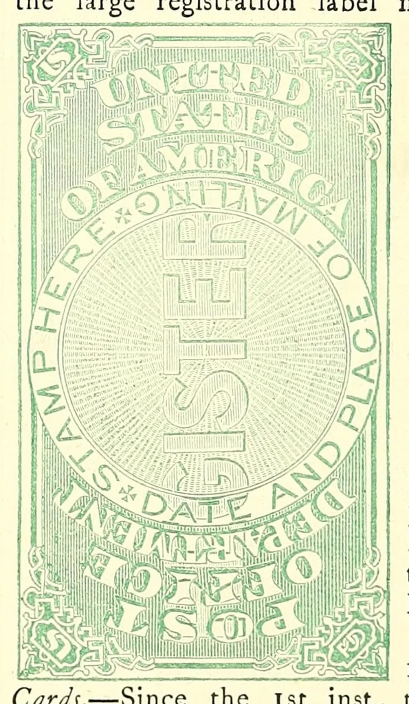 An illustration from The Philatelical journal, 1872, leaf 135