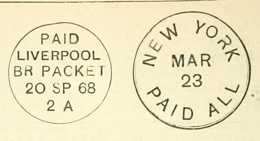 An illustration from The Philatelical journal, 1872, leaf 154