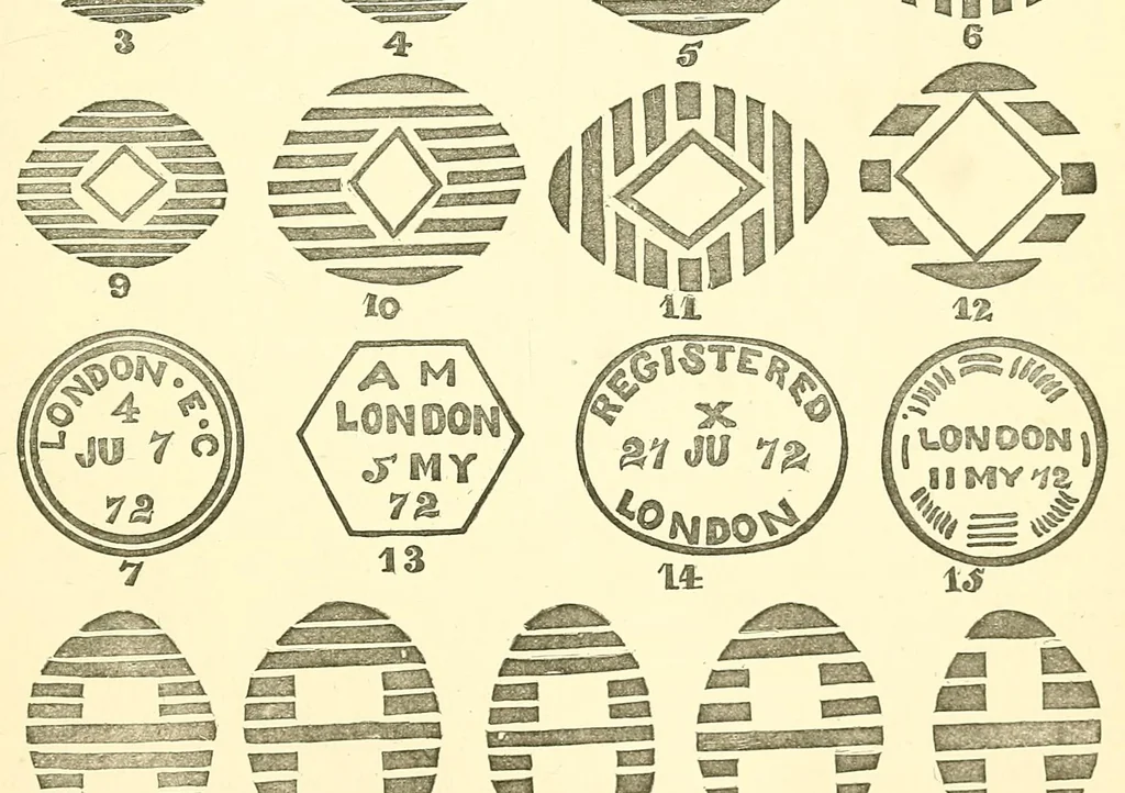 An illustration from The Philatelical journal, 1872, leaf 199