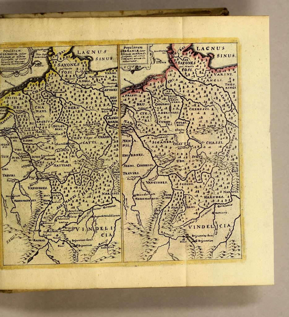 An illustration from Philippi Cluveri[i] Introductionis in universam geographiam, tam veterem quam novam ,libri VI. : Tabulis æneis illustrati, & gemino indice aucti. Cui adjuncta est Danielis Heinsii Oratio in obitum ejusdem Philippi Cluveri[i], 1641, leaf 111