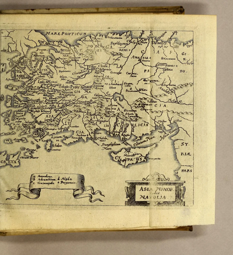 An illustration from Philippi Cluveri[i] Introductionis in universam geographiam, tam veterem quam novam ,libri VI. : Tabulis æneis illustrati, & gemino indice aucti. Cui adjuncta est Danielis Heinsii Oratio in obitum ejusdem Philippi Cluveri[i], 1641, leaf 267