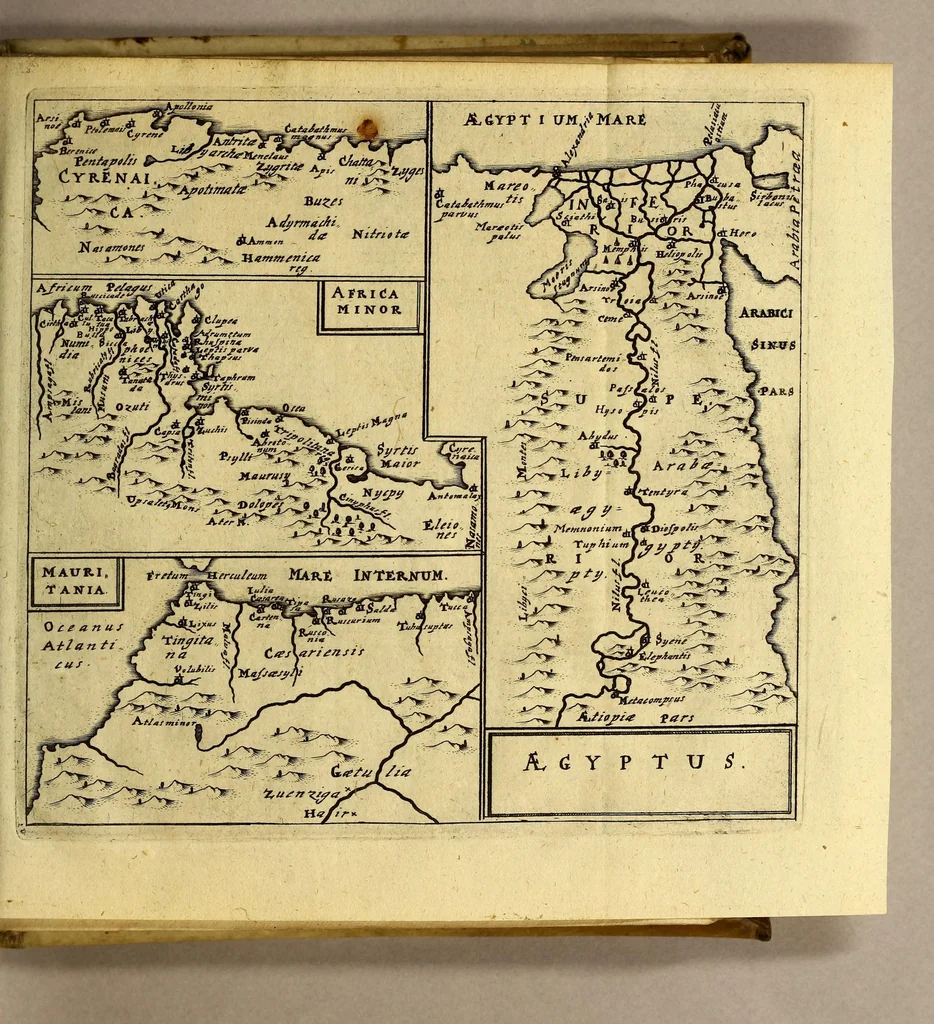 An illustration from Philippi Cluveri[i] Introductionis in universam geographiam, tam veterem quam novam ,libri VI. : Tabulis æneis illustrati, & gemino indice aucti. Cui adjuncta est Danielis Heinsii Oratio in obitum ejusdem Philippi Cluveri[i], 1641, leaf 291