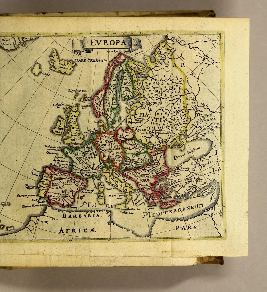 An illustration from Philippi Cluveri[i] Introductionis in universam geographiam, tam veterem quam novam ,libri VI. : Tabulis æneis illustrati, & gemino indice aucti. Cui adjuncta est Danielis Heinsii Oratio in obitum ejusdem Philippi Cluveri[i], 1641, leaf 59