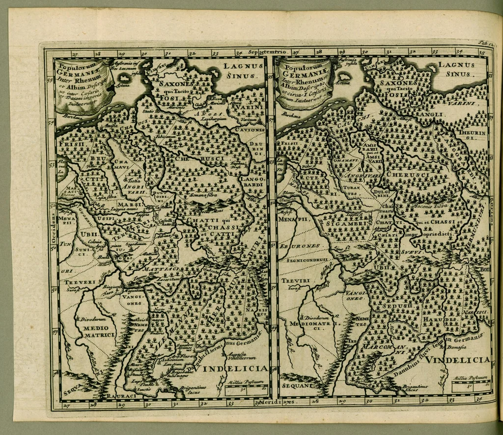 An illustration from Philippi Cluverii Introductio in universam geographiam : tam veterem quam novam tabulis geographicis XLVI. ac notis olim ornata, 1697, leaf 208
