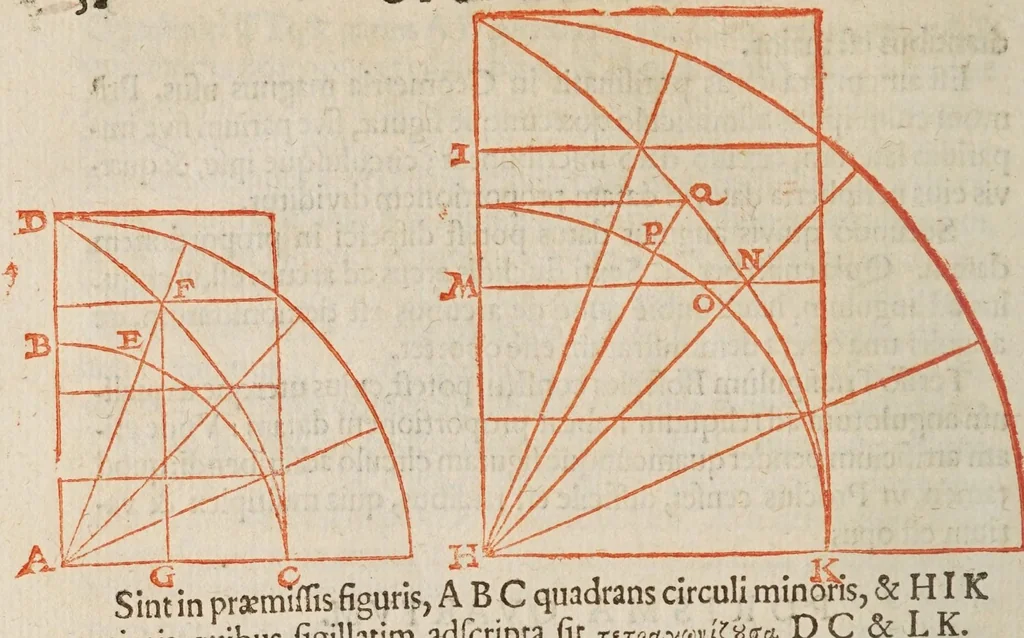 An illustration from Philippi Lansbergii Cyclometriae novae libri dvo .., 1616, leaf 60