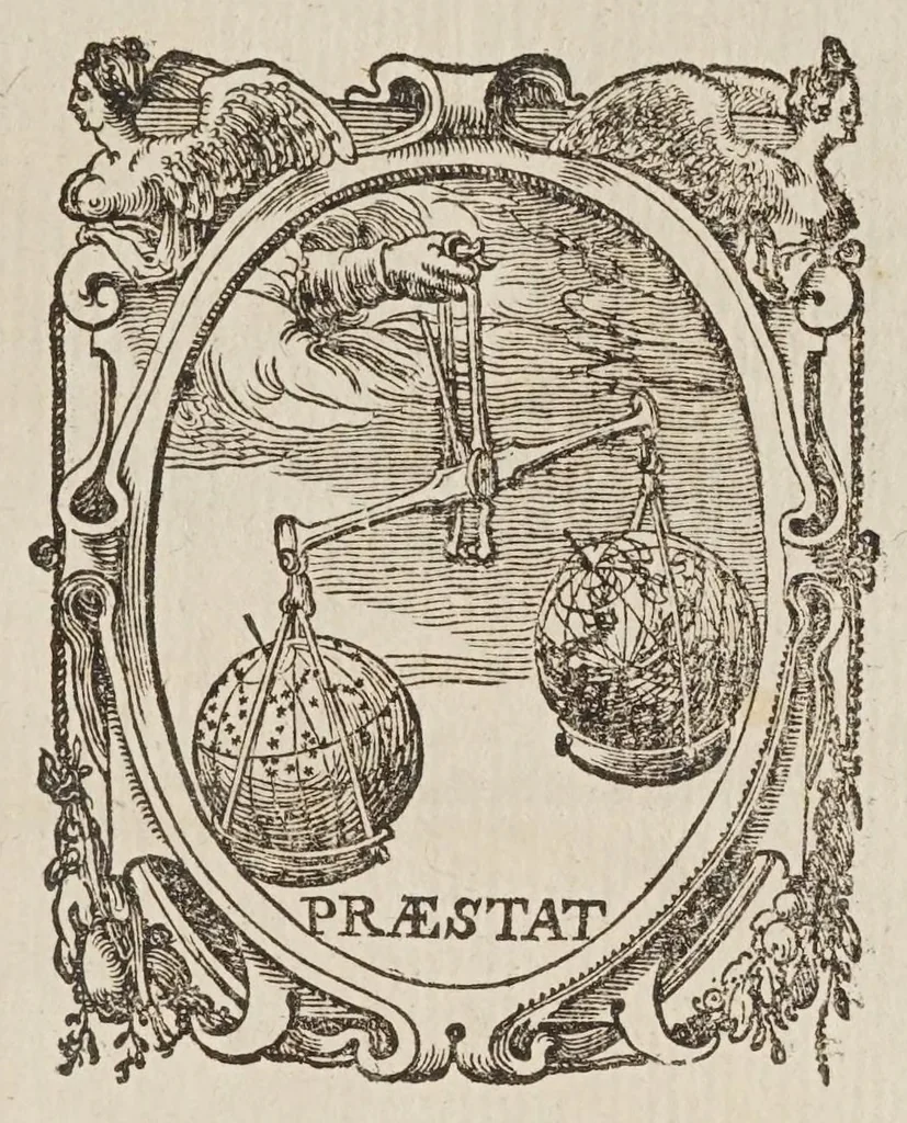 An illustration from Philippi Lansbergii Triangvlorvm geometriae libri qvatvor : in quibus novâ & perspicuâ methodo, & apodeixei [romanized], tota ipsorum triangulorum doctrina explicatur .., 1631, leaf 179