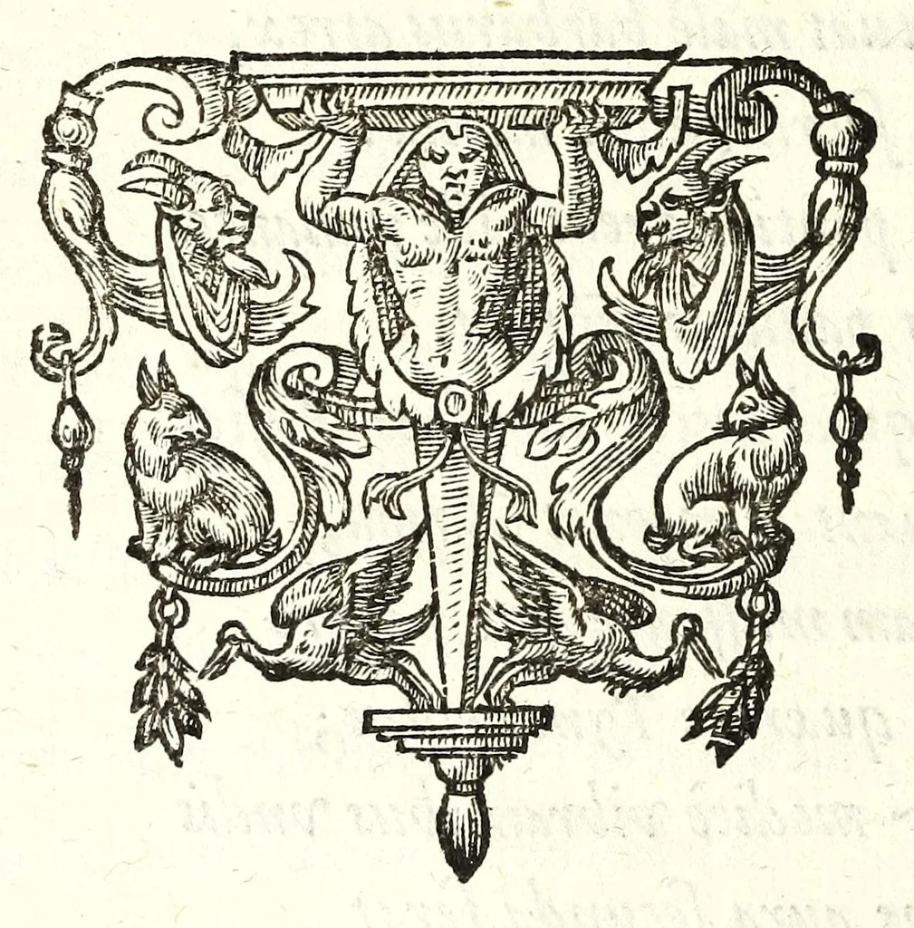 An illustration from Philippi RubenI Electorum libri II : in quibus antiqui ritus, emendationes, censurae : eiusdem ad Iustum Lipsium poëmatia, 1608, leaf 154