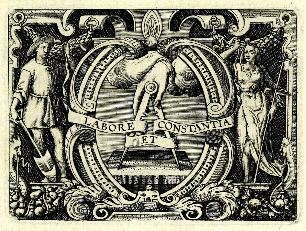 An illustration from Philippi RubenI Electorum libri II : in quibus antiqui ritus, emendationes, censurae : eiusdem ad Iustum Lipsium poëmatia, 1608, leaf 7