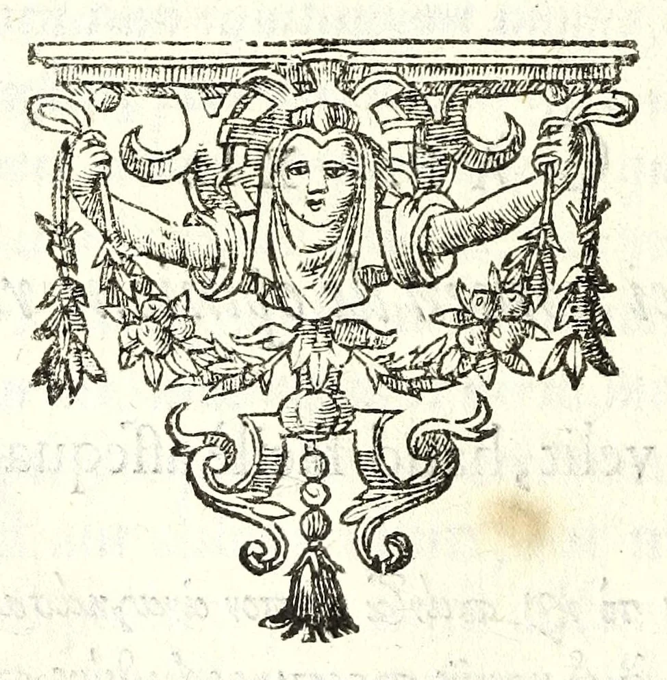 An illustration from Philippi RubenI Electorum libri II : in quibus antiqui ritus, emendationes, censurae : eiusdem ad Iustum Lipsium poëmatia, 1608, leaf 70