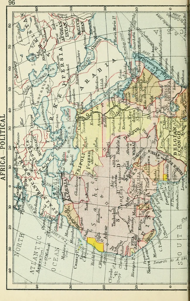 An illustration from Philips' pictorial pocket atlas and gazetteer, 1900, leaf 107