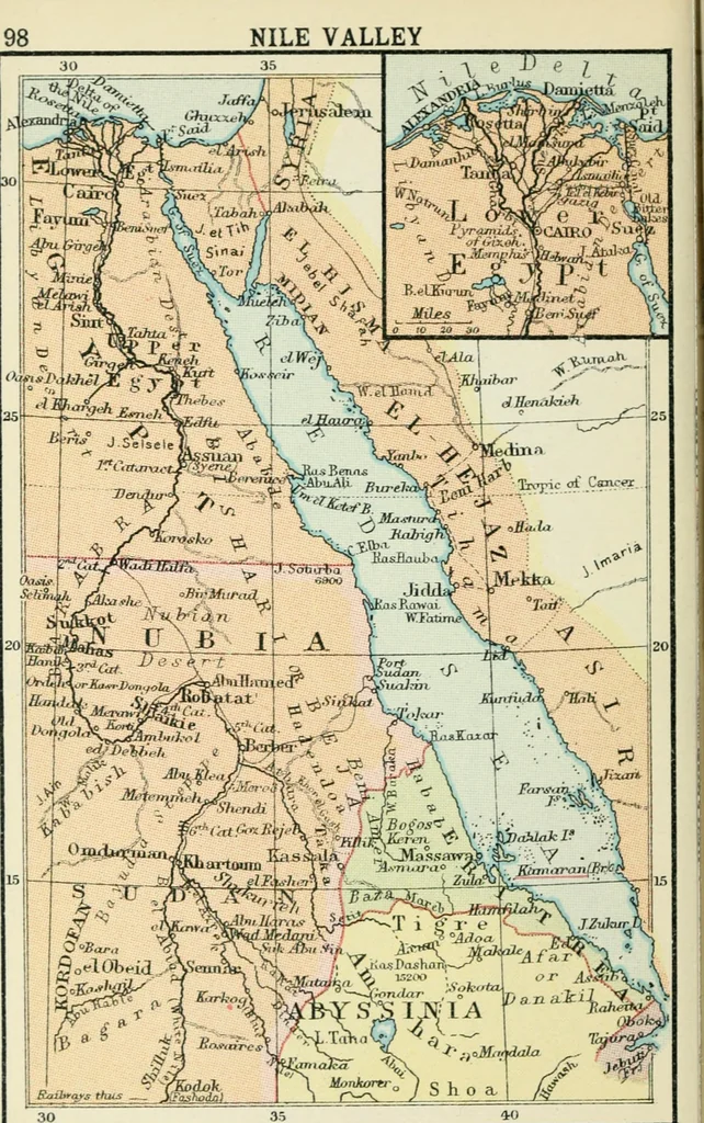 An illustration from Philips' pictorial pocket atlas and gazetteer, 1900, leaf 109