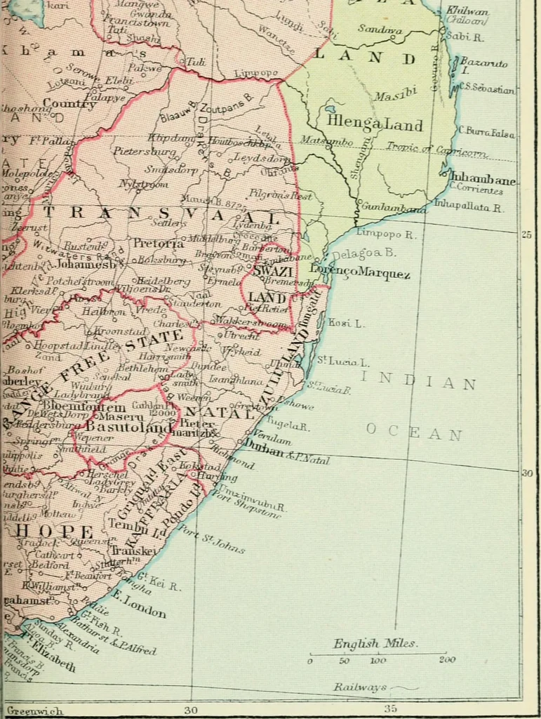 An illustration from Philips' pictorial pocket atlas and gazetteer, 1900, leaf 112