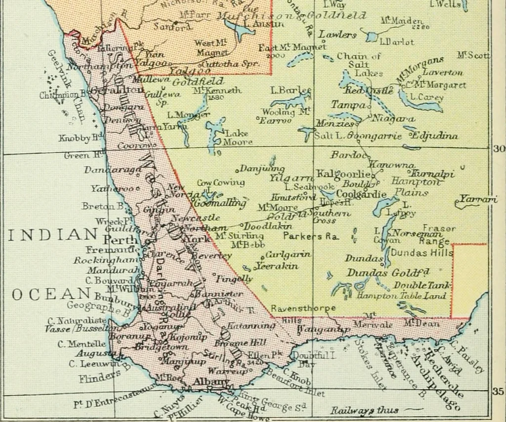 An illustration from Philips' pictorial pocket atlas and gazetteer, 1900, leaf 119
